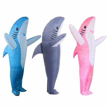 Party Funny Shark Adult Baby Costume Halloween Mascot Shark Air Blow Up Costume Full Body Blue Shark Inflatable Costume Party Funny Shark Adult Baby Costume Halloween Mascot Shark Air Blow Up Costume Full Body Blue Shark Inflatable Costume