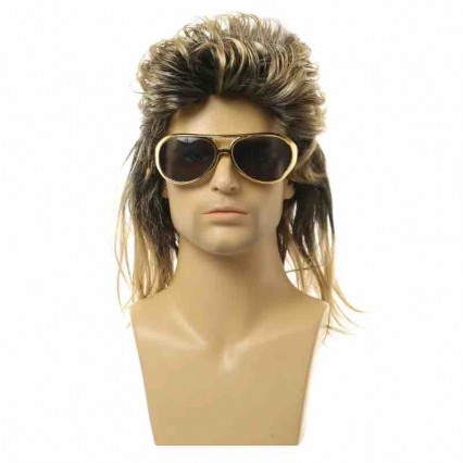 80s Heavy Metal Punk Curly Wig Party Parade Costume Hats Bright Multi-color European and American Style for Men 80s Heavy Metal Punk Curly Wig Party Parade Costume Hats Bright Multi-color European and American Style for Men