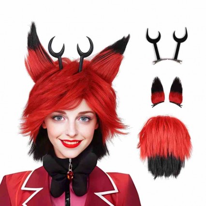 Cosplay Wig Clip Costume Black Headwear Hair Accessories for Halloween Cosplay Party Cosplay Wig Clip Costume Black Headwear Hair Accessories for Halloween Cosplay Party