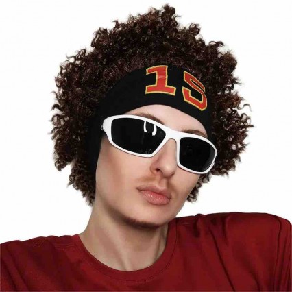 Halloween Fashion Wigs with Sweatband 100% Realistic Curly Brown Wig for Men Women Fits All Football Cosplay Performance Wigs Halloween Fashion Wigs with Sweatband 100% Realistic Curly Brown Wig for Men Women Fits All Football Cosplay Performance Wigs