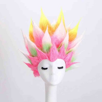 Rainbow Troll Unisex Wig Colorful 80s Man Woman Wigs Neon Spiked Crazy Costume Wig Party Prom Role Play Funny Head Accessory Rainbow Troll Unisex Wig Colorful 80s Man Woman Wigs Neon Spiked Crazy Costume Wig Party Prom Role Play Funny Head Accessory