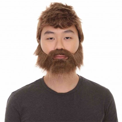 Brown Wig with Beard For Man Short Hair Wig Halloween Party Cosplay Wig Funny Performance Costume Accessories Brown Wig with Beard For Man Short Hair Wig Halloween Party Cosplay Wig Funny Performance Costume Accessories