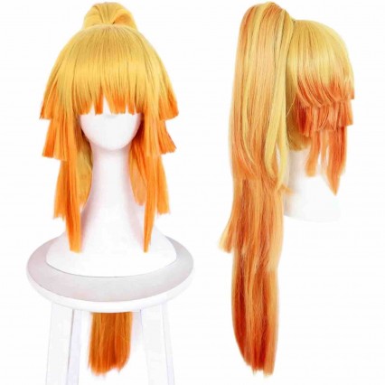 Cosplay Costume Wig Female Zenitsu Agatsuma Kimetsu No Yaiba Cosplay Wig Long Blonde Orange Ponytail Wig Cosplay Costume Wig Female Zenitsu Agatsuma Kimetsu No Yaiba Cosplay Wig Long Blonde Orange Ponytail Wig