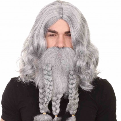 Cosplay Halloween Wig Adult Men Pirate Wig and Beard Set Synthetic Fiber Wigs Party Supplies Cosplay Halloween Wig Adult Men Pirate Wig and Beard Set Synthetic Fiber Wigs Party Supplies
