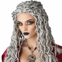 Gray Crinkle Dreads Wig Halloween Party Costume Wig  Gray Crinkle Dreads Wig Halloween Party Costume Wig