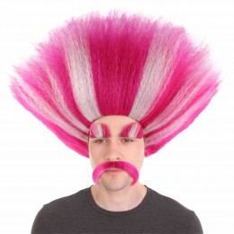 King Troll Wig with Eyebrows and Mustache Cosplay Party Halloween Wig  King Troll Wig with Eyebrows and Mustache Cosplay Party Halloween Wig