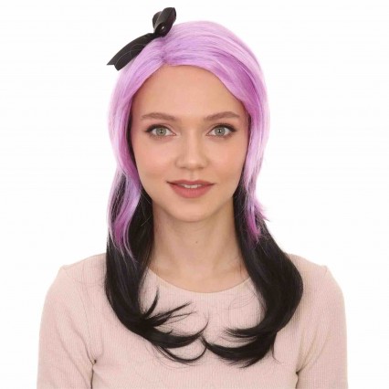 Womens Purple Black Cheerleader Wig Party Fancy Cosplay Halloween Wig Womens Purple Black Cheerleader Wig Party Fancy Cosplay Halloween Wig