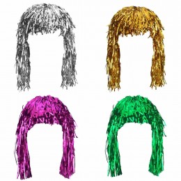 Foil Tinsel Wigs Fancy Dress Shiny Party Wig Metallic Costume Cosplay Supplies  Foil Tinsel Wigs Fancy Dress Shiny Party Wig Metallic Costume Cosplay Supplies