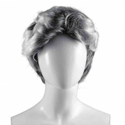 Grey Old Man Wig Halloween Costume Accessory Top Quality Natural Realistic Gray Gradient Color Men Short Curly Synthetic Wig Grey Old Man Wig Halloween Costume Accessory Top Quality Natural Realistic Gray Gradient Color Men Short Curly Synthetic Wig