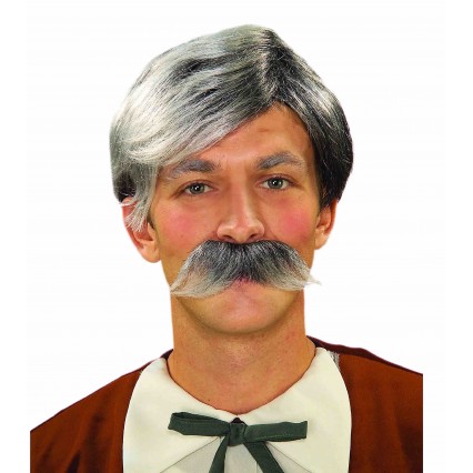 Polyester Gepetto Wig and Moustache Kit Grey Pinocchio grey costume accessory old man doctor stage Polyester Gepetto Wig and Moustache Kit Grey Pinocchio grey costume accessory old man doctor stage