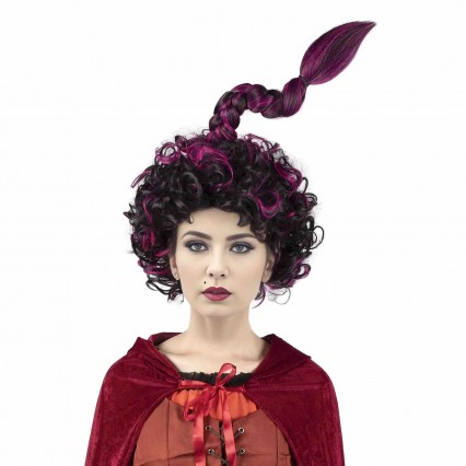 Purple Mixed Black Long Braid Wig Witch Hat Shaped Halloween Costume Accessory Wigs Synthetic Cosplay Wig With Braid Purple Mixed Black Long Braid Wig Witch Hat Shaped Halloween Costume Accessory Wigs Synthetic Cosplay Wig With Braid