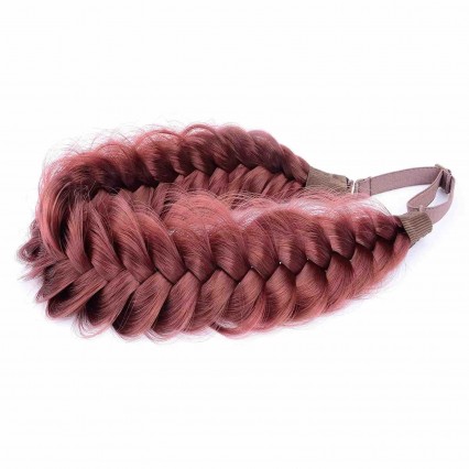 Red Hair Braid Headband Elastic Stretch Braid Headbands for Women Red Hair Braid Headband Elastic Stretch Braid Headbands for Women