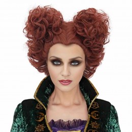 Short Curly Copper Red Heart Shaped Halloween Witch Costume Accessory Wigs for Party Cosplay  Short Curly Copper Red Heart Shaped Halloween Witch Costume Accessory Wigs for Party Cosplay