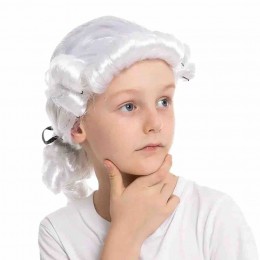 White Colonial George Washington Child Wig For Role Play Cosplay  White Colonial George Washington Child Wig For Role Play Cosplay
