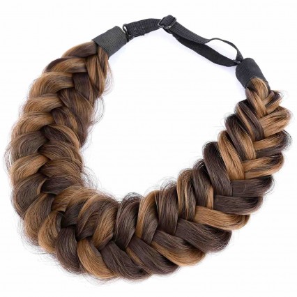 Women Brown Hair Braid Headband Elastic Stretch Braid Headbands Women Brown Hair Braid Headband Elastic Stretch Braid Headbands