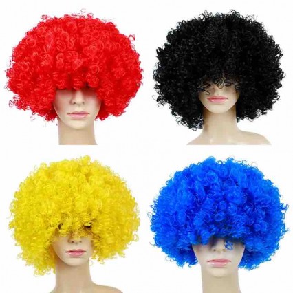 Costume Party Wigs Curly Clown Disco Circus Costume Adult Children Dress Up,Afro Wigs for football events Costume Party Wigs Curly Clown Disco Circus Costume Adult Children Dress Up,Afro Wigs for football events