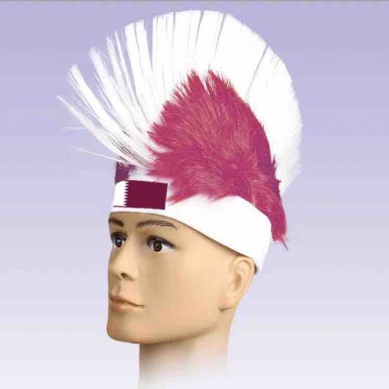 Custom logo Qatar products soccer fans headband wig cheering hats football match hat promotion gifts Custom logo Qatar products soccer fans headband wig cheering hats football match hat promotion gifts