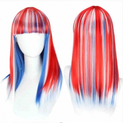 Football Rugby Match Croatia Serbia Fans Headband Wigs Red White Blue Fan Wig Disco Fancy Dress Costume Party Wig Accessory Football Rugby Match Croatia Serbia Fans Headband Wigs Red White Blue Fan Wig Disco Fancy Dress Costume Party Wig Accessory