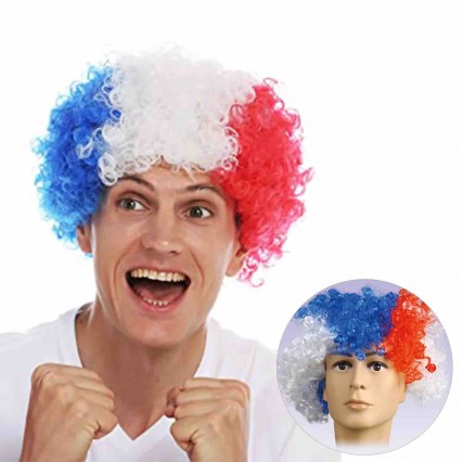 France Costa Rica Soccer Rugby Fans Headband Wigs Explosion Disco Party Supplies Fan Wig Accessories France Costa Rica Soccer Rugby Fans Headband Wigs Explosion Disco Party Supplies Fan Wig Accessories