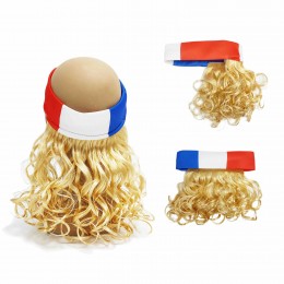 Newest Qatar sport decoration Top 32 countries Football cup Fans Wig flag Headband wig cap party mullet wig for men  Newest Qatar sport decoration Top 32 countries Football cup Fans Wig flag Headband wig cap party mullet wig for men