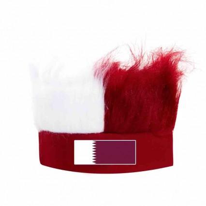 Newest sports decoration Top 32 countries Qatar France Football Fans Hats with Wig Headband Denmark crazy fans wig caps Newest sports decoration Top 32 countries Qatar France Football Fans Hats with Wig Headband Denmark crazy fans wig caps