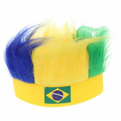 Qatar football Cup Country Flag fans wig Brazil football team Head Cap European Cup Fans Wig Soccer cheer decoration fans wig Qatar football Cup Country Flag fans wig Brazil football team Head Cap European Cup Fans Wig Soccer cheer decoration fans wig