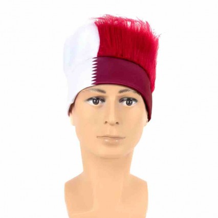 Qatar football Cup Football Fans cap with Wig flag Headband wig caps 32 countries cheering crazy fans flag wig Qatar football Cup Football Fans cap with Wig flag Headband wig caps 32 countries cheering crazy fans flag wig