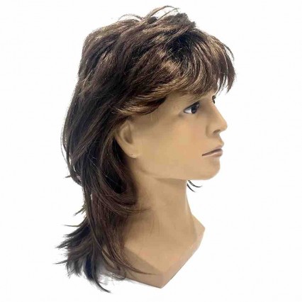 Wholesale Hot Sell Synthetic Mullet Wigs for Men 80s Costumes Fancy Party Accessory Cosplay Wig And Hat  Wholesale Hot Sell Synthetic Mullet Wigs for Men 80s Costumes Fancy Party Accessory Cosplay Wig And Hat