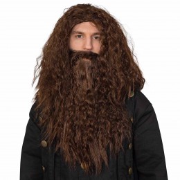 Wig and Beard - Brown Wavy Biblical Costume Accessories Hair Wig and Beard Set for Adults and Kids  Wig and Beard - Brown Wavy Biblical Costume Accessories Hair Wig and Beard Set for Adults and Kids