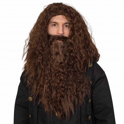 Wig and Beard - Brown Wavy Biblical Costume Accessories Hair Wig and Beard Set for Adults and Kids Wig and Beard - Brown Wavy Biblical Costume Accessories Hair Wig and Beard Set for Adults and Kids