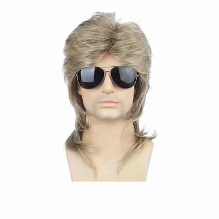 80s Fancy Party Accessory Cosplay Wig Heavy Metal Punk Rock Mullet Wig For Men 80s Fancy Party Accessory Cosplay Wig Heavy Metal Punk Rock Mullet Wig For Men
