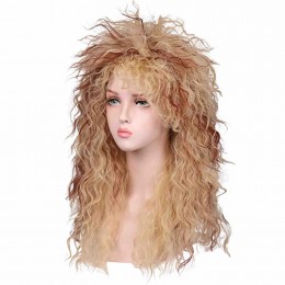 Brown Cosplay Wig 80s 60s 70s Theme Party Rocker Mullet Wig for Women Punk rock long curly wig  Brown Cosplay Wig 80s 60s 70s Theme Party Rocker Mullet Wig for Women Punk rock long curly wig