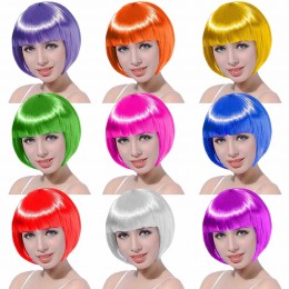 Cheap Colors Fancy Dress Costume Short Bob Synthetic Carnival/Halloween Party Wigs  Cheap Colors Fancy Dress Costume Short Bob Synthetic Carnival/Halloween Party Wigs