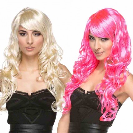 Cheap Long Colorful Wigs Wavy Neon Party Wigs Curly Color Synthetic Wigs for Women Bachelorette Party Decorations Supplies Favor Cheap Long Colorful Wigs Wavy Neon Party Wigs Curly Color Synthetic Wigs for Women Bachelorette Party Decorations Supplies Favor
