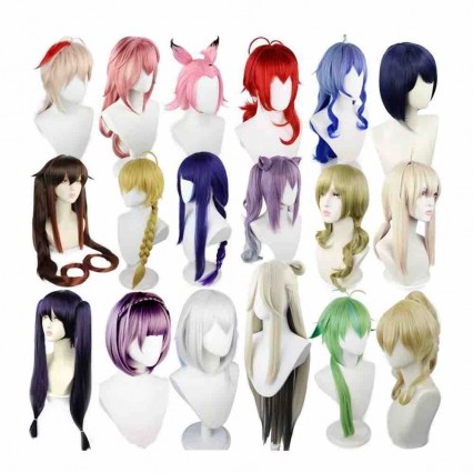 Cosplay Anime Wig Multicolor Synthetic Dress Up Wigs Halloween Party Dress-up accessories Cosplay Anime Wig Multicolor Synthetic Dress Up Wigs Halloween Party Dress-up accessories