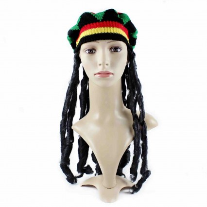 Knitted Braid Dreadlocks Reggae Beanie Hat Male Winter Hip Hop Har for Halloween Masquerade Party Knitted Braid Dreadlocks Reggae Beanie Hat Male Winter Hip Hop Har for Halloween Masquerade Party