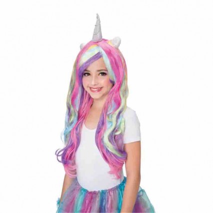 Long Wig for Kids Girls-Childs Color Wigs with Pinkand Accessories for Halloween Long Wig for Kids Girls-Childs Color Wigs with Pinkand Accessories for Halloween