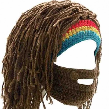 Popular creative madman knitted hat savage stage performance handmade wool wig hats funny woolen crochet mustache caps Popular creative madman knitted hat savage stage performance handmade wool wig hats funny woolen crochet mustache caps