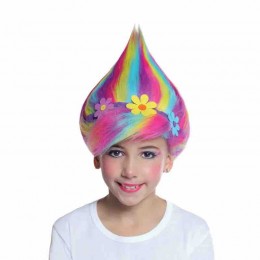 Christmas children's cosplay stage performance wig children's rainbow onion elf wig trolls Halloween party wig  Christmas children's cosplay stage performance wig children's rainbow onion elf wig trolls Halloween party wig