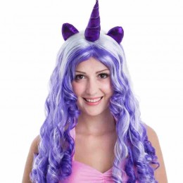 Colorful Carival Party Cosplay Unicorn Wigs Halloween Women's Headgear Headband Lolita Dress Up Wig  Colorful Carival Party Cosplay Unicorn Wigs Halloween Women's Headgear Headband Lolita Dress Up Wig