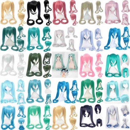 Cosplay Anime Wig Multicolor Double Ponytails Synthetic Dress Up Wigs Halloween Party Dress-up accessories Cosplay Anime Wig Multicolor Double Ponytails Synthetic Dress Up Wigs Halloween Party Dress-up accessories