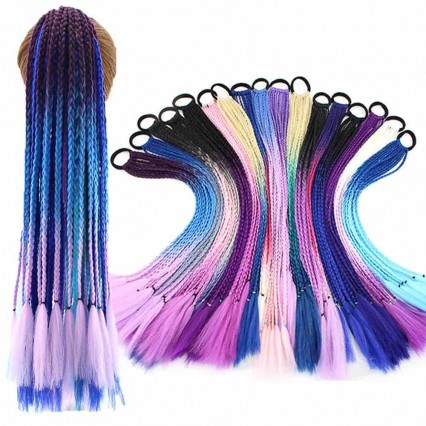 Gradient Dirty Braided Ponytail Women Elastic Rubber Band Hair Accessories Ombre Braiding Wig Headband dreadlocks Gradient Dirty Braided Ponytail Women Elastic Rubber Band Hair Accessories Ombre Braiding Wig Headband dreadlocks