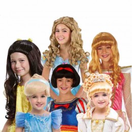 Halloween girls show cos wig Snow White Anna Rapunzel Princess wig kids party cosplay cinderella wig  Halloween girls show cos wig Snow White Anna Rapunzel Princess wig kids party cosplay cinderella wig