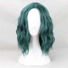 Polaris cosplay gradient wig women green synthetic wavy dark green hair Halloween Party performance wigs  Polaris cosplay gradient wig women green synthetic wavy dark green hair Halloween Party performance wigs