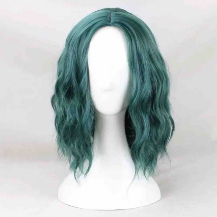 Polaris cosplay gradient wig women green synthetic wavy dark green hair Halloween Party performance wigs Polaris cosplay gradient wig women green synthetic wavy dark green hair Halloween Party performance wigs