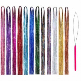 Shiny Tinsel Wig Extensions for Women Girls Glitter Hair for Party Cosplay Daily Fashion Sparkling Hair Tinsel Kit  Shiny Tinsel Wig Extensions for Women Girls Glitter Hair for Party Cosplay Daily Fashion Sparkling Hair Tinsel Kit