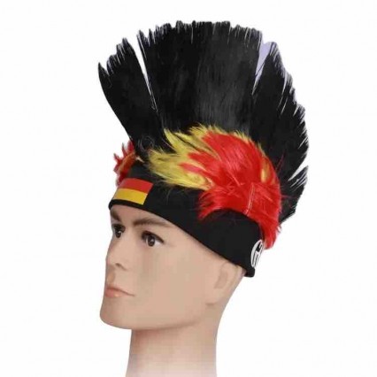 China Wholesale high quality Germany soccer fans party Mohawk wig world football cup cheer props fans wig cap Mohawk wig China Wholesale high quality Germany soccer fans party Mohawk wig world football cup cheer props fans wig cap Mohawk wig