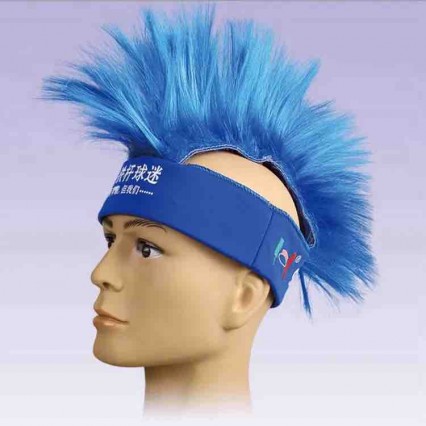 Factory Sale trendy style football headband mohawk fans wig with many colors Factory Sale trendy style football headband mohawk fans wig with many colors
