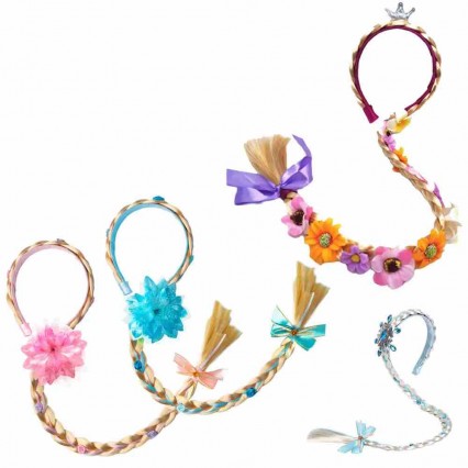 Frozen Princess Wig Braids Children's Halloween Party Performance Show Cosplay Queen Wigs Headbands Hair Accessories Frozen Princess Wig Braids Children's Halloween Party Performance Show Cosplay Queen Wigs Headbands Hair Accessories