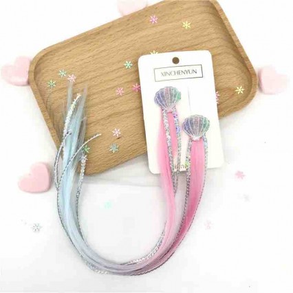 Halloween Party Christmas New Year Kids Girls Cosplay Mermaid Glitter Wigs Hairpieces Clip Princess Dress up Hair Accessories Halloween Party Christmas New Year Kids Girls Cosplay Mermaid Glitter Wigs Hairpieces Clip Princess Dress up Hair Accessories